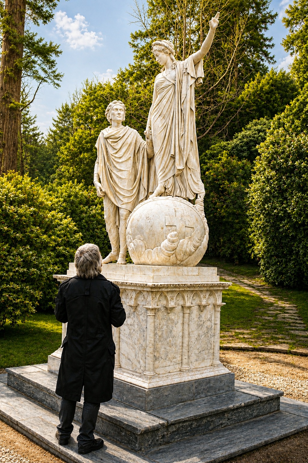Dante and Beatrice monument in Florence