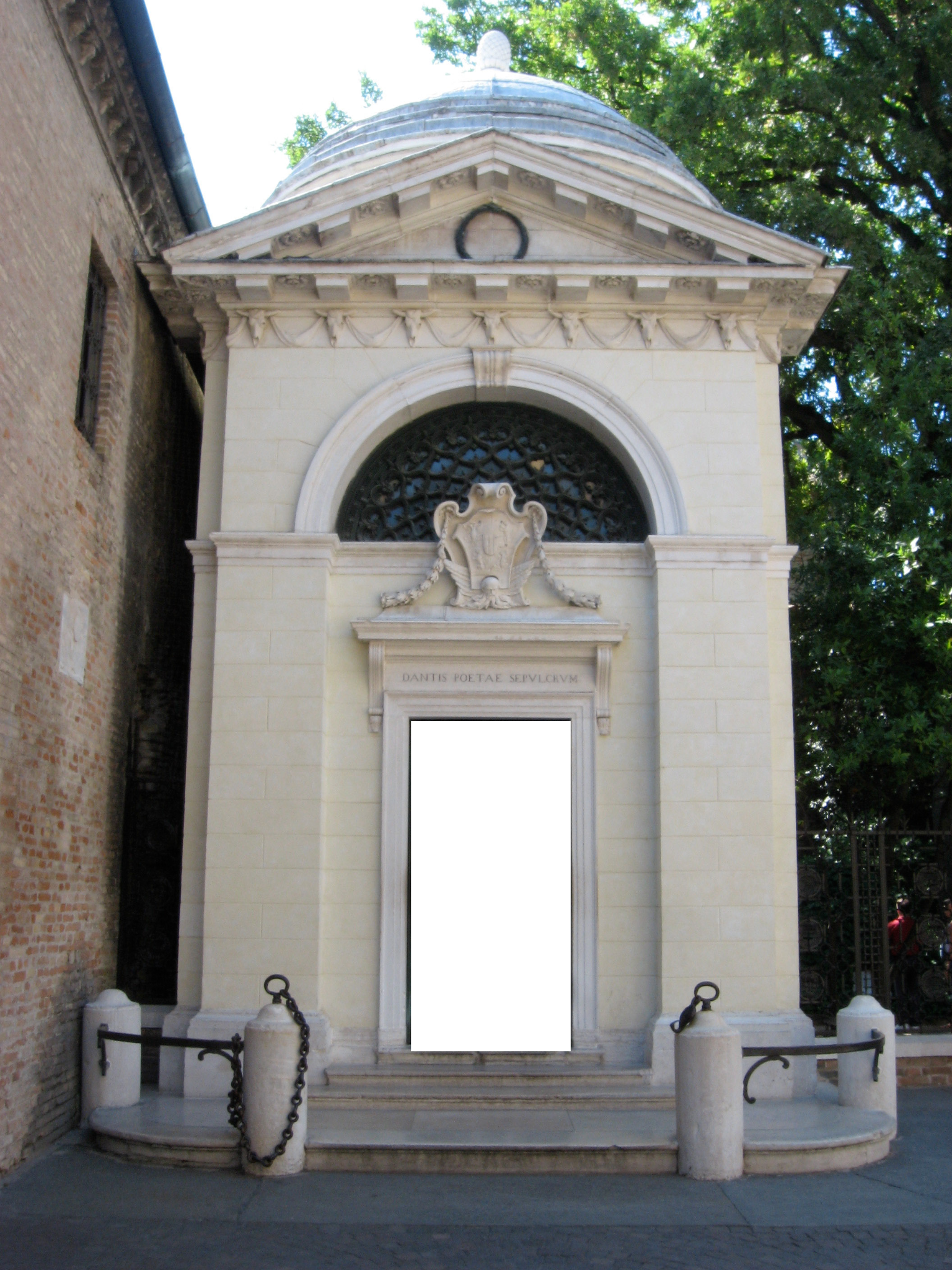 Entrance to Dante's tomb in Ravenna
