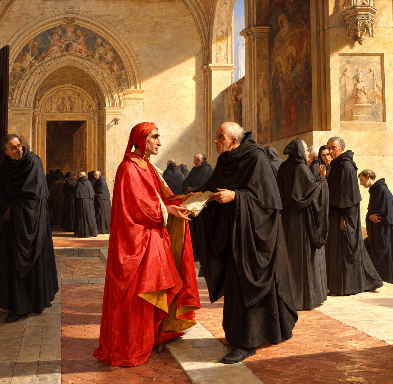 Dante with Franciscans in art